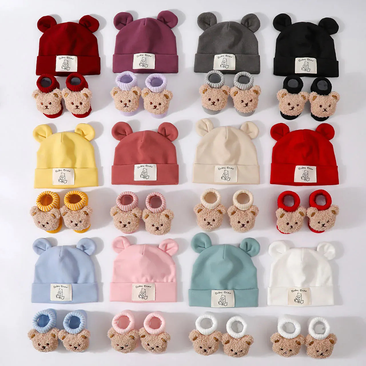 Bear Ear Beanie & Knit Sock Set