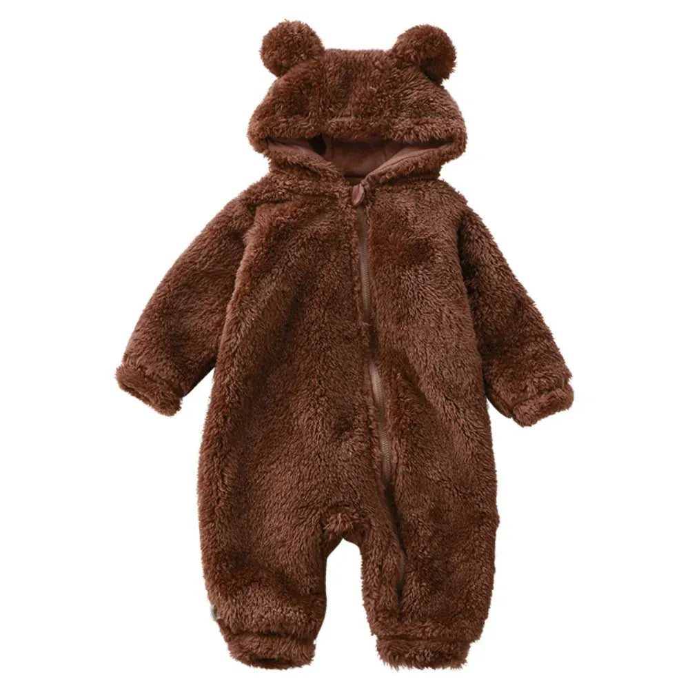 A / 0-6M Bear Fleece Baby Romper