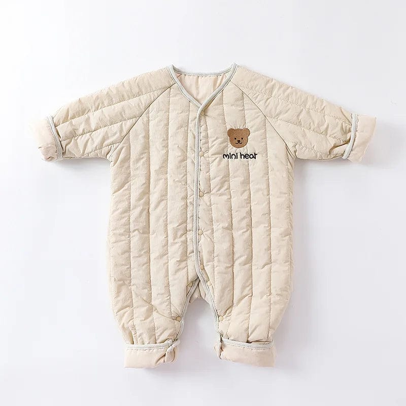 beige / 66CM Bear Jumpsuit Long Sleeve