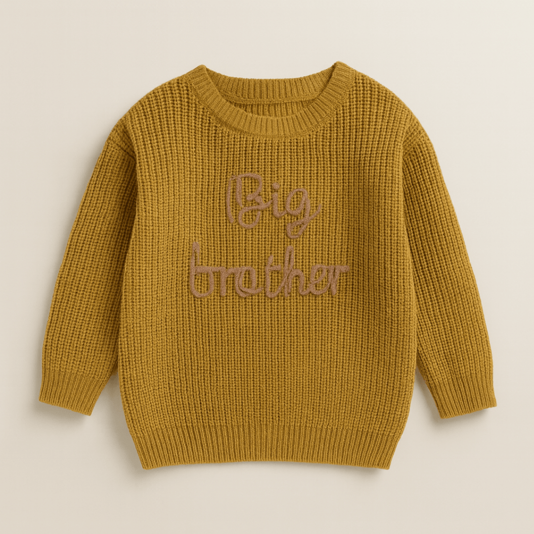 Mustard Yellow / Big Brother 18M Big Brother Little Brother Matching Sweaters
