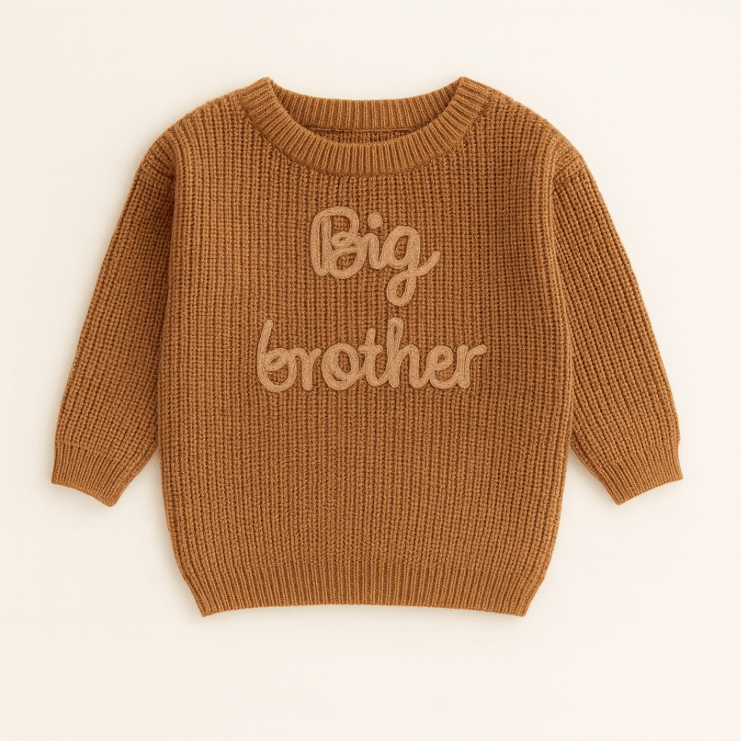 Brown / Big Brother 18M Big Brother Little Brother Matching Sweaters