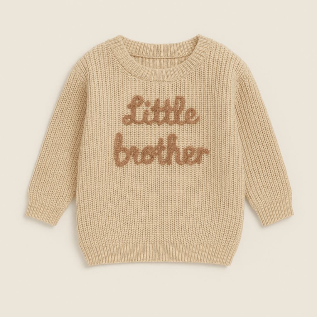 Beige / Little Brother 3M Big Brother Little Brother Matching Sweaters