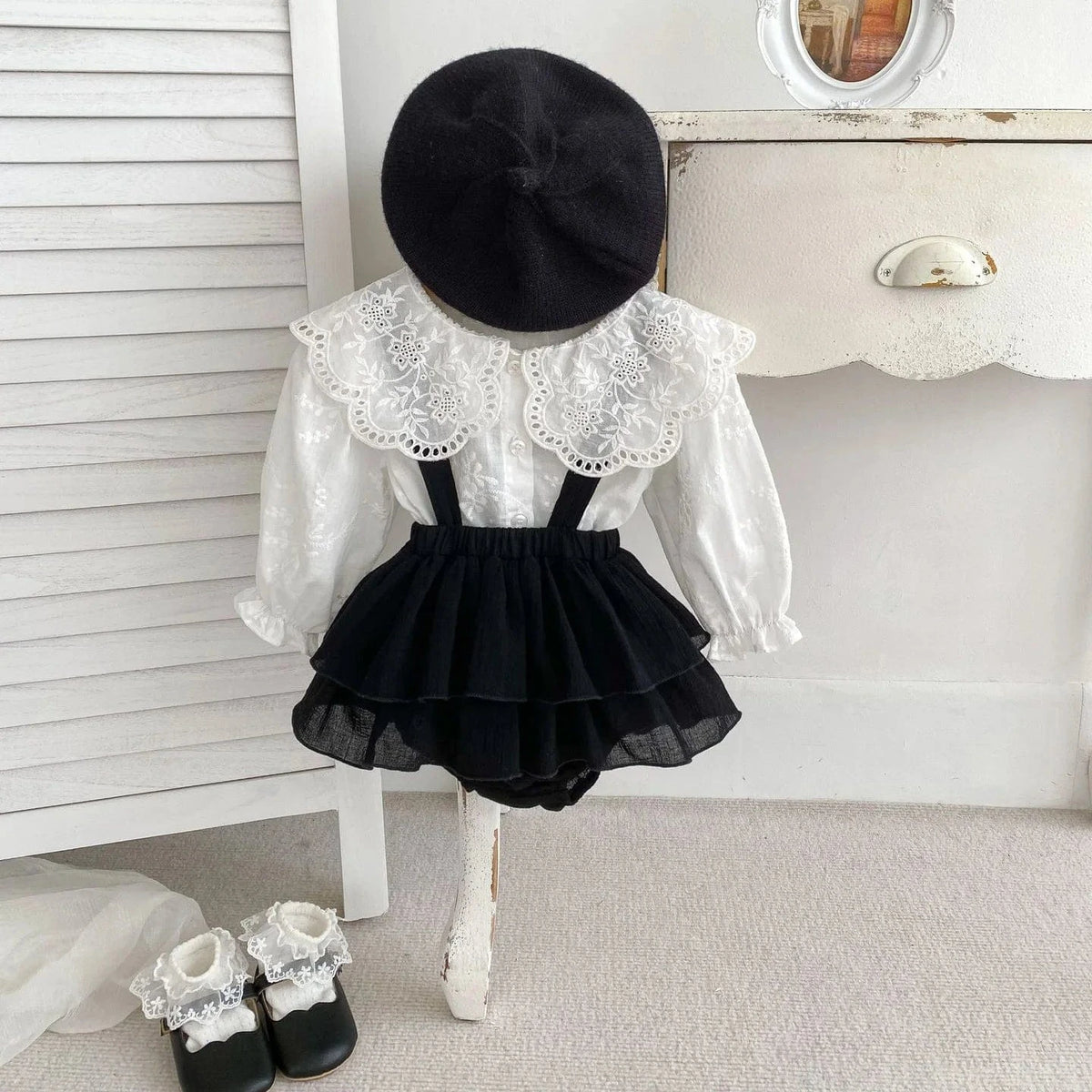 Big Collar Princess Blouse And Lace Bodysuit