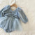 Girl's Clothing Blue Velvet Baby Romper Dress