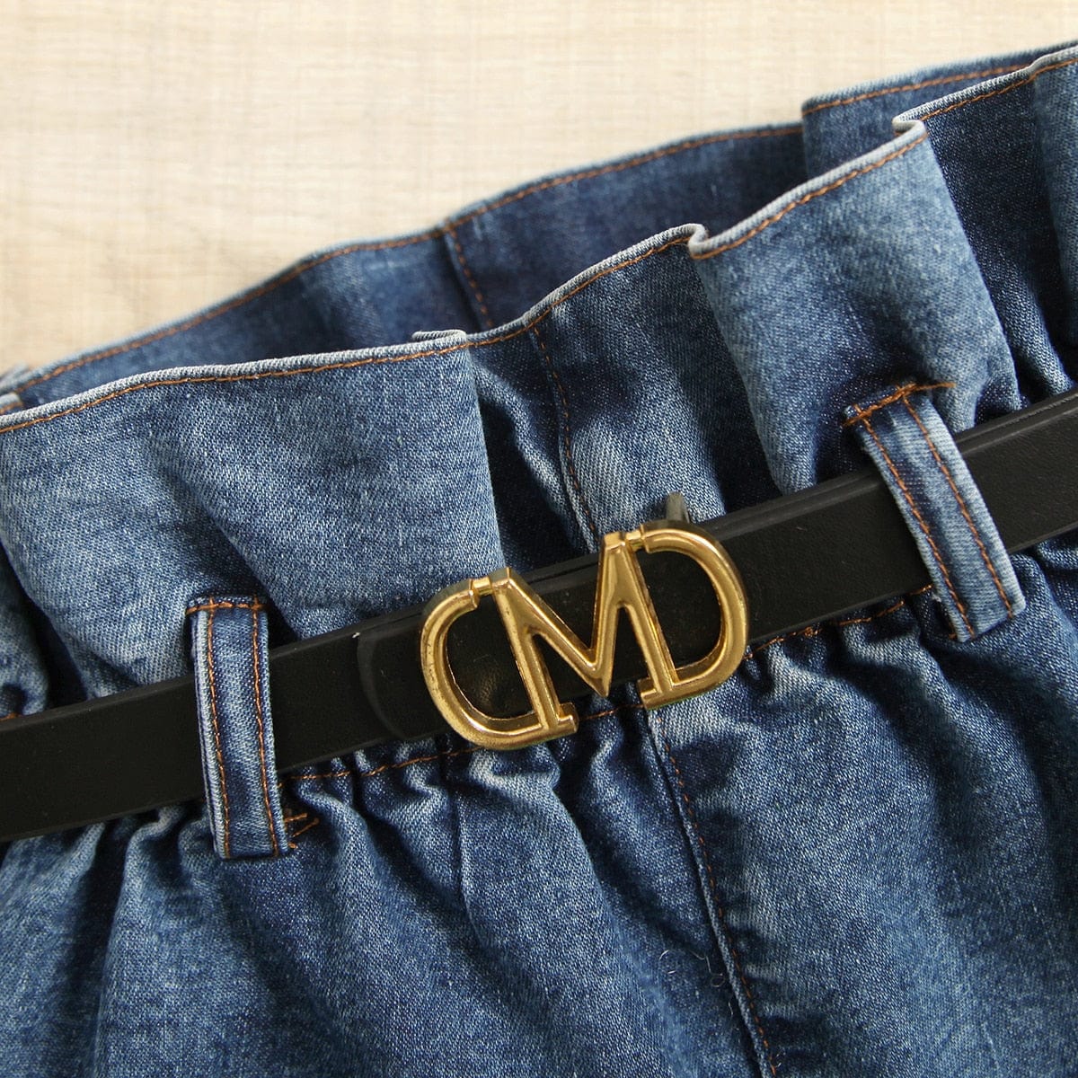 Bow Top With Ruffled Floral Denim