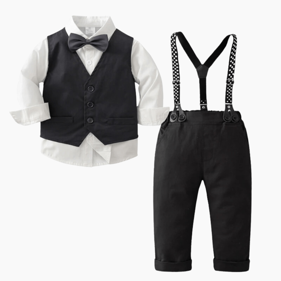 Esaierr 2PCS Kids Baby Boys Gentleman Outfits Suit Set with Detachable  Suspenders,Toddler Dress Shirt with Bowtie + Suspender Pants Outfit Sets -  Walmart.com