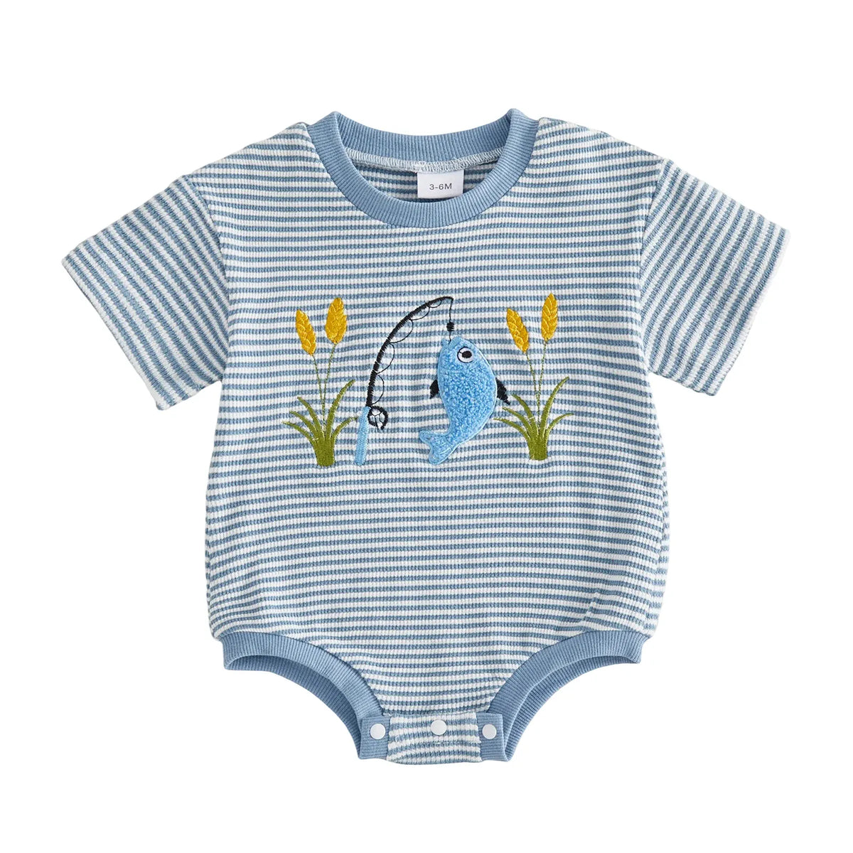 B / 0-3M Boy Bodysuit Short Sleeve Fish