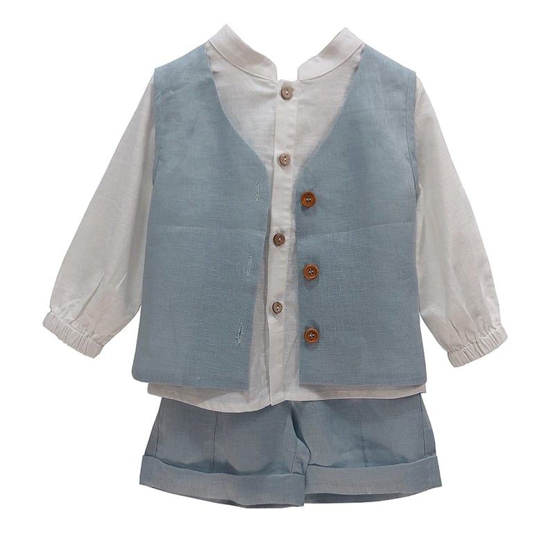 3Pcs Set / 18M Boys Pure Linen 3Pcs