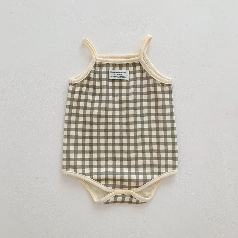 Baby & Toddler Plaid / 3-6M Breathable Sleeveless Baby Bodysuit