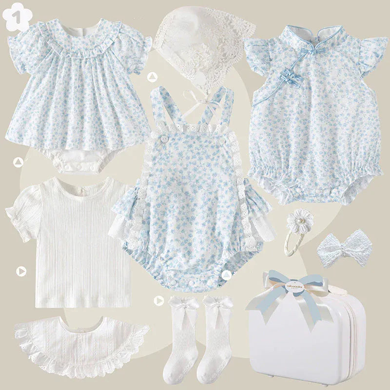 Set A / 0-3M Breathable Summer Baby Girl Gift Set
