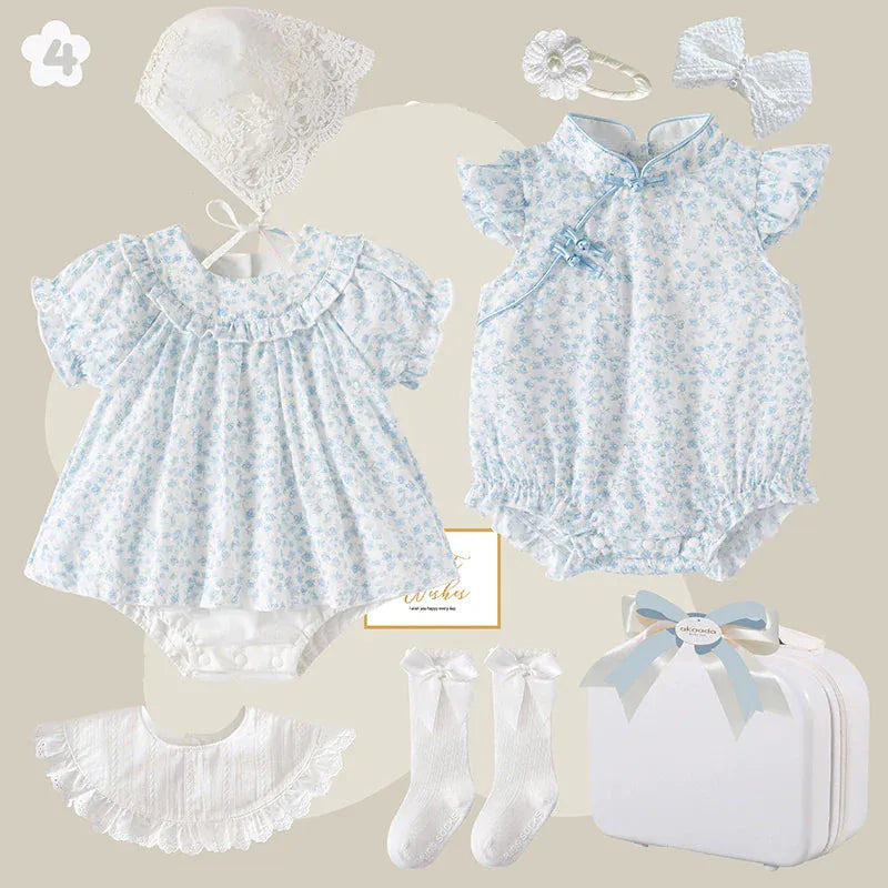 Set D / 0-3M Breathable Summer Baby Girl Gift Set