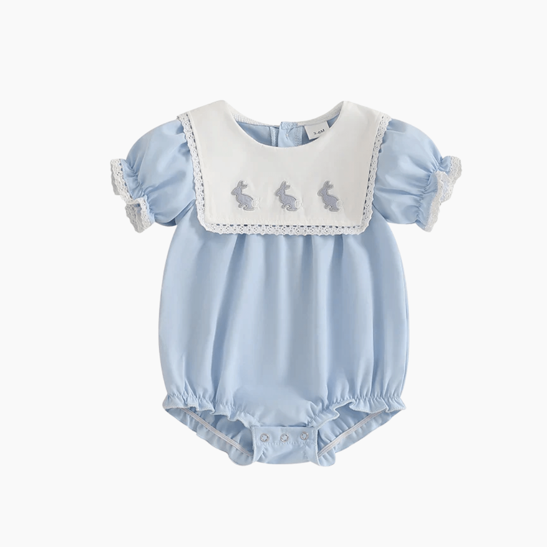 Bunny Embroidery Short Sleeve Bodysuit