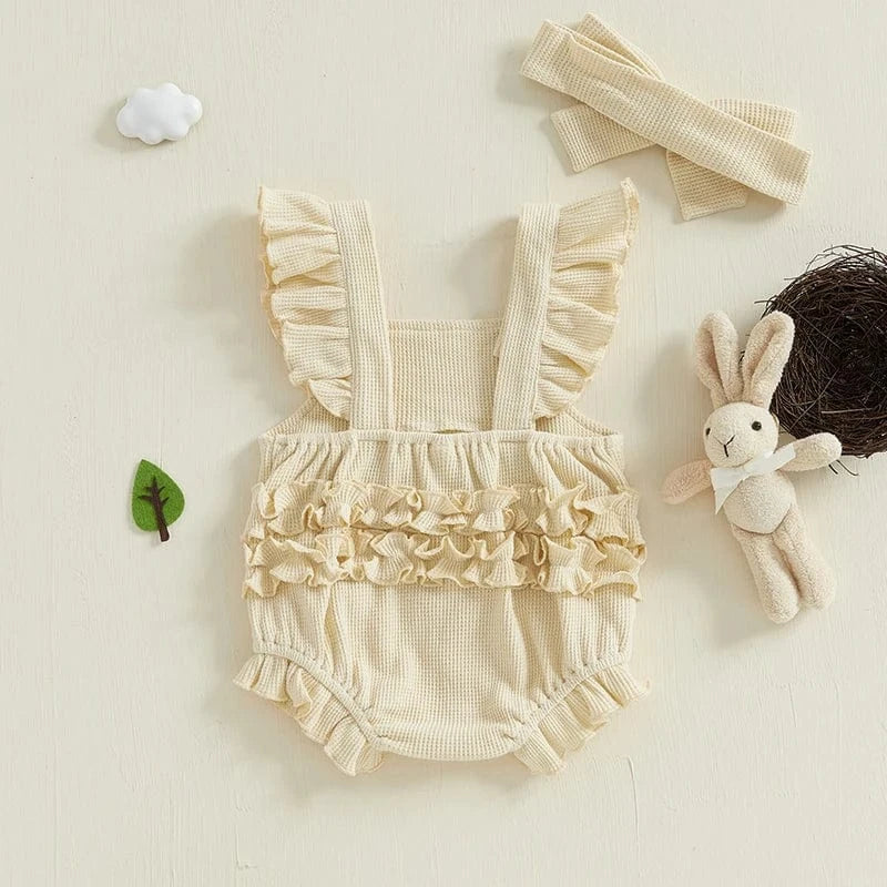Carrot Embroidery Jumpsuit with Headband