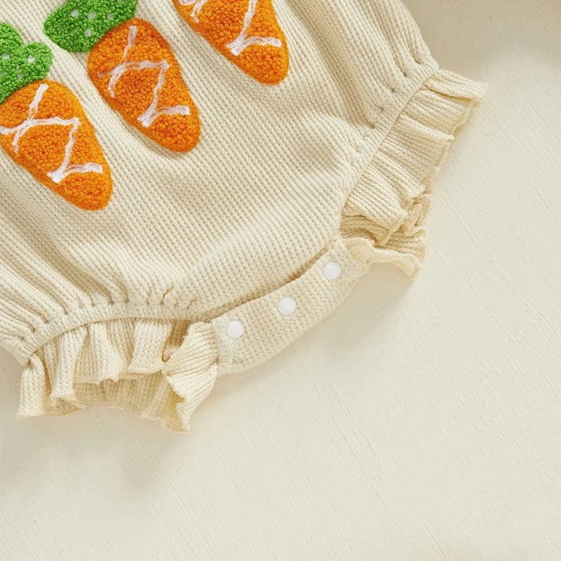 Carrot Embroidery Jumpsuit with Headband