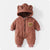 coffee / 0-3M Cartoon Bear Baby Jumpsuit