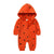 Red / 3M Cartoon Print Hooded Baby Onesie