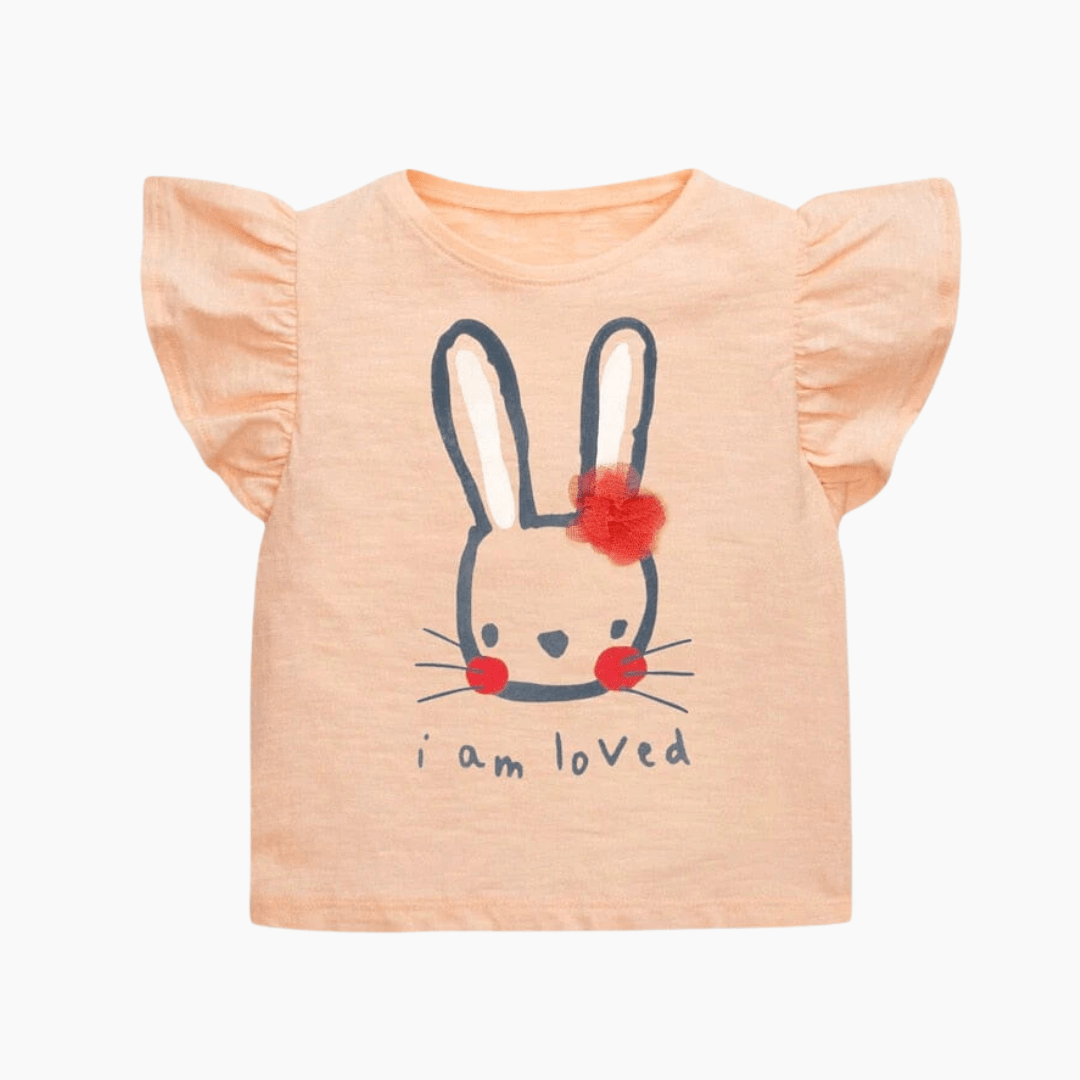 Girl's Clothing Orange / 2T Cartoon Rabbit Girls T-shirt