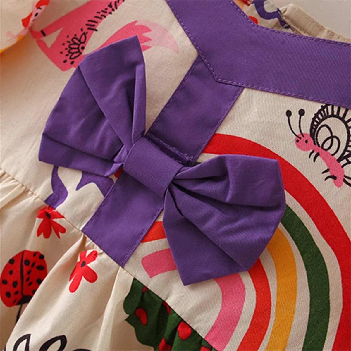 Cartoon Rainbow Animal Print Bow D