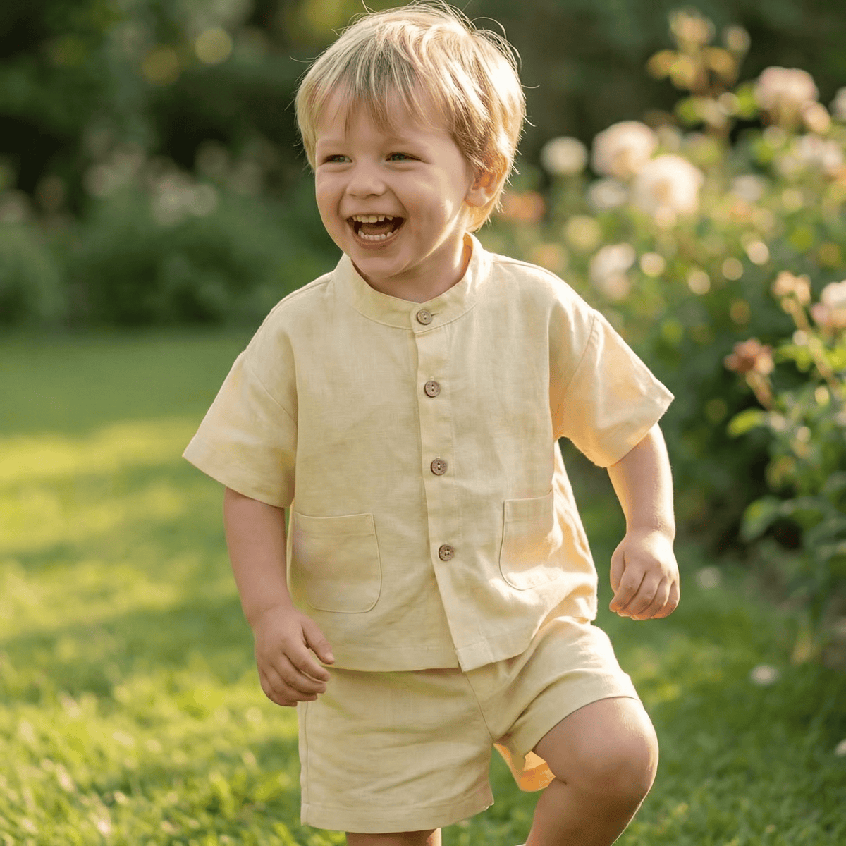 Casual Woven Shirt & Shorts Set for Boys