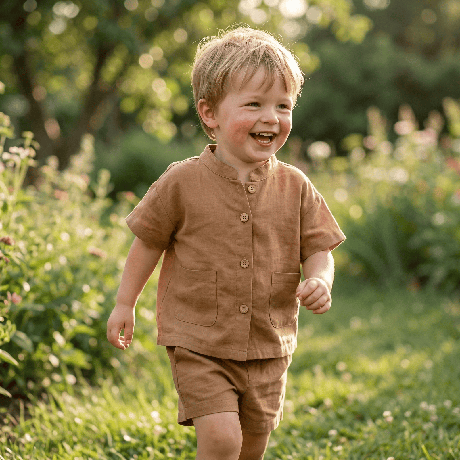 Casual Woven Shirt & Shorts Set for Boys