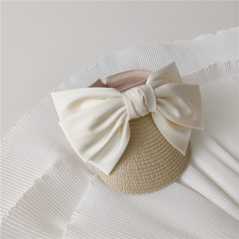 Chic Ribbon Big Bow Sunhat for Kids - Momorii display picture 2