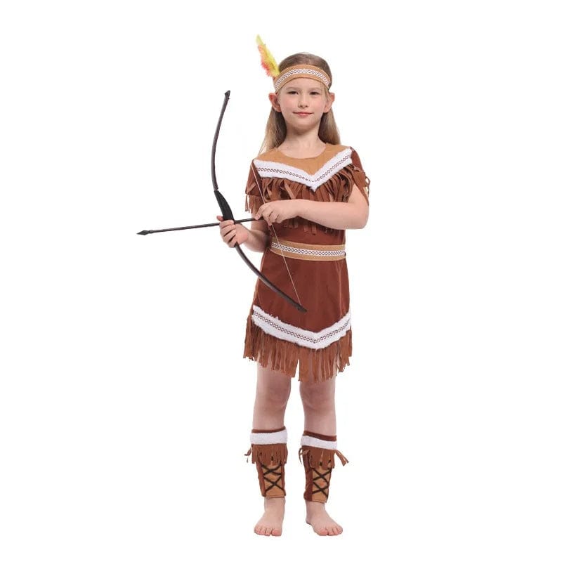 strapless open back dress Indian Girl Native American Princess Maiden Fancy Dress Med 8-10 Child –  The Odd Assortment main image 1