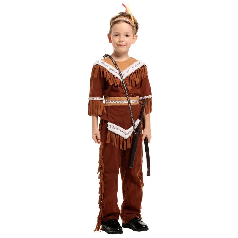 Children Indian Princess Costumes, Boy (No Bow Arrow) / XL