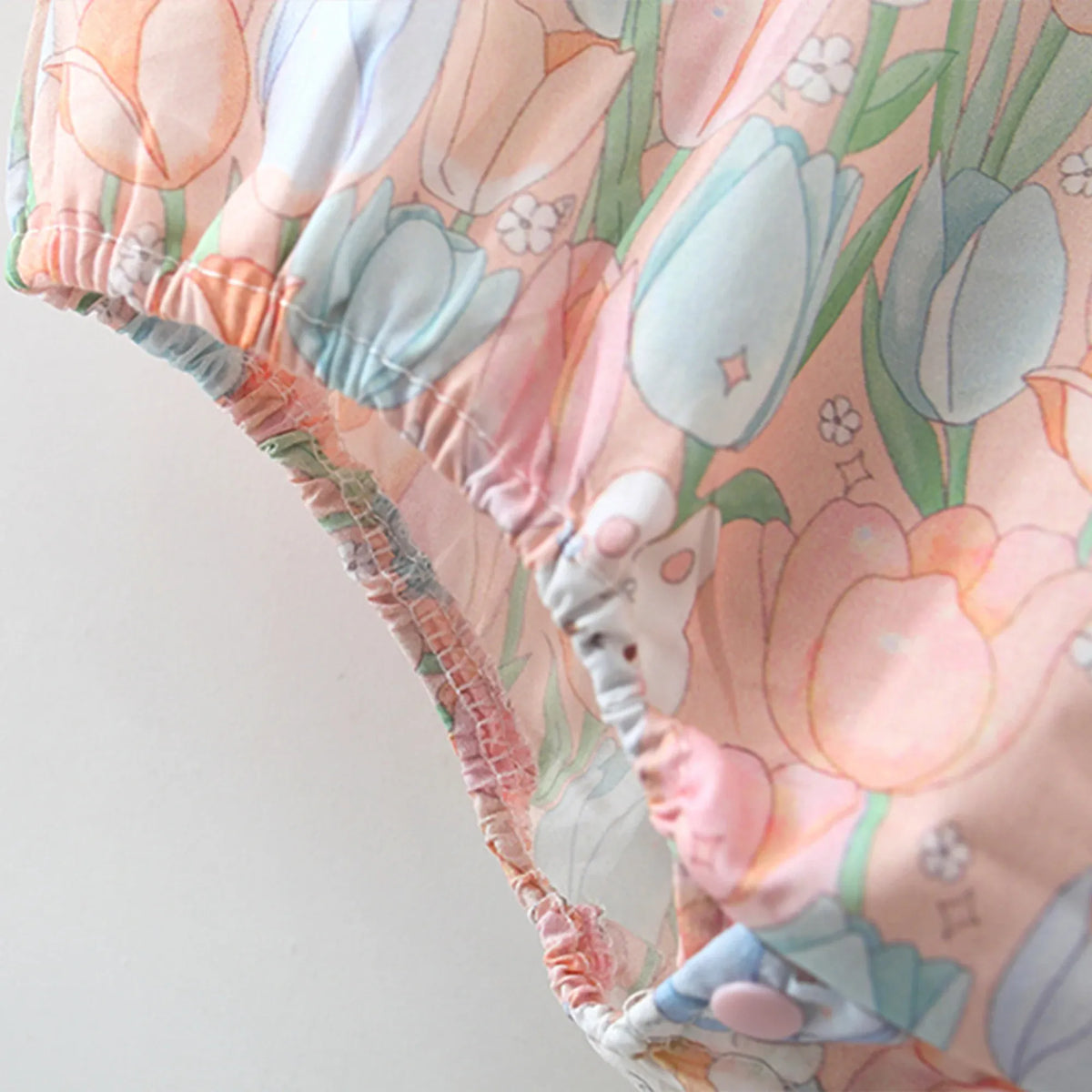 Chinese Style Floral Qipao Romper & Bonnet Set
