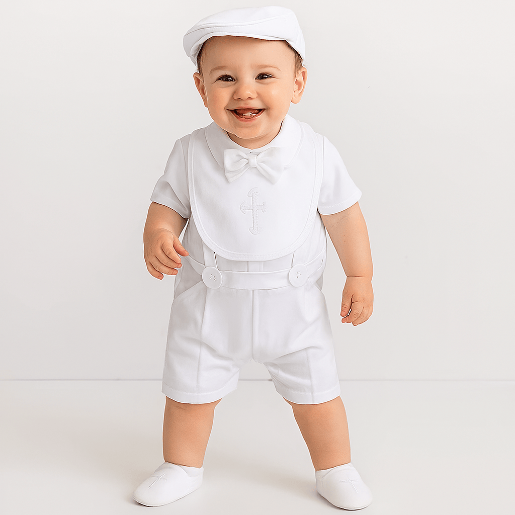 Classic White Baby Boy Christening Set