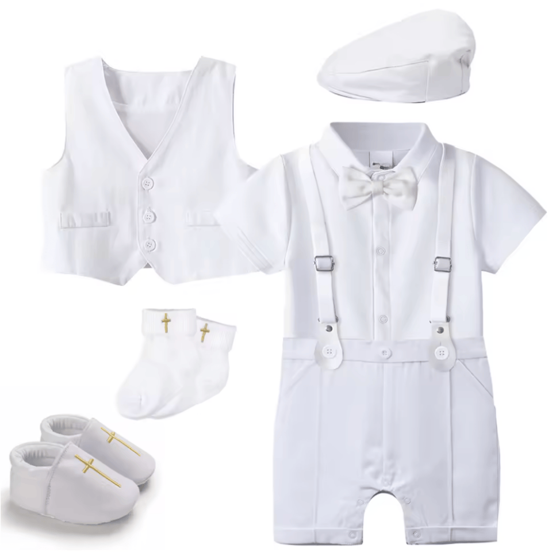 Classic White Baby Boy Christening Set