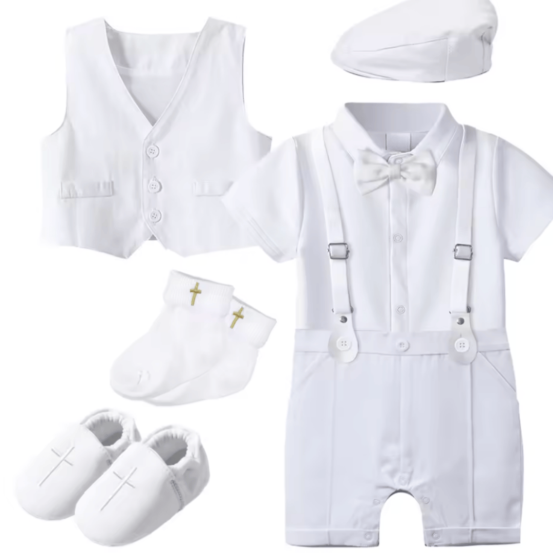 Classic White Baby Boy Christening Set