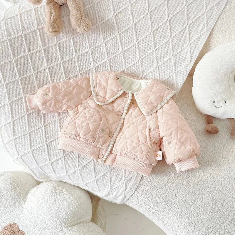 Pink / 12M / China Mainland Collection of Cute Quilted Jackets for Girls