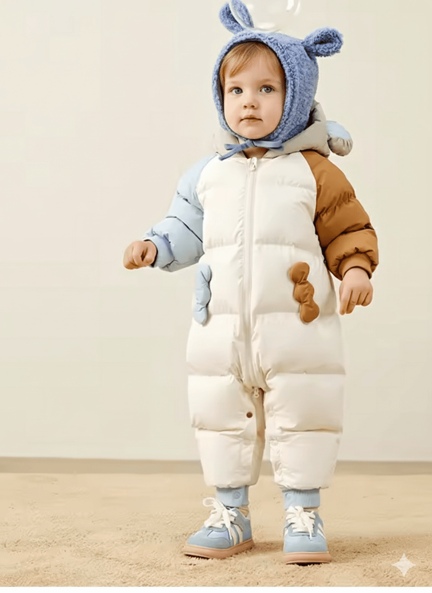 Camel / 3-6M Colorblock Cub Baby Down Snowsuit