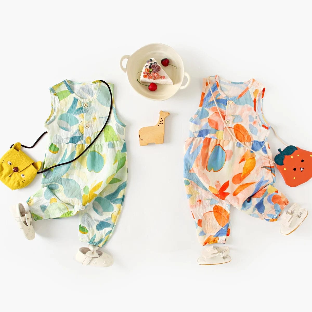 Colorful Floral Baby Rompers