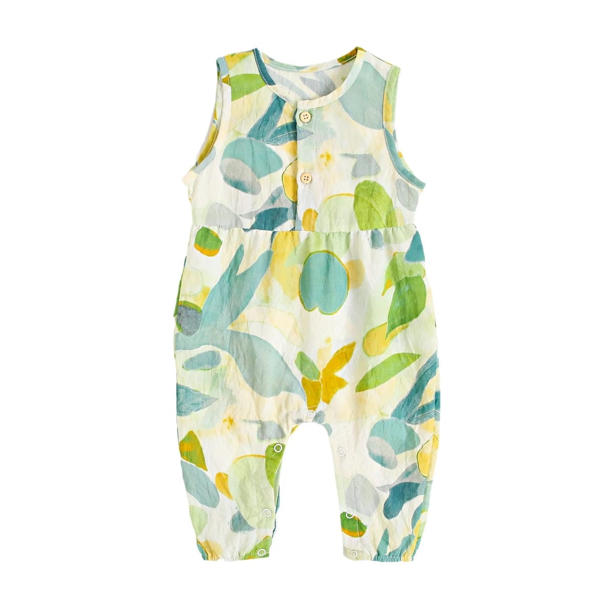 Green / 9-12M Colorful Floral Baby Rompers