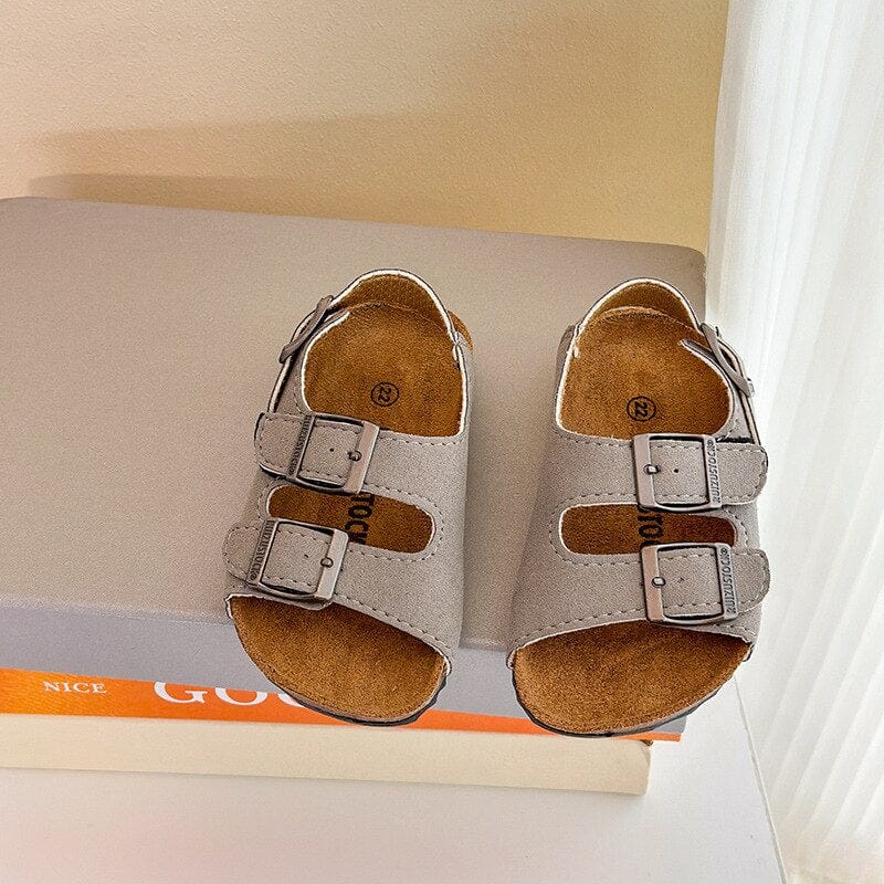 Gray / 22-Insole14.5cm Cork Slippers Kid