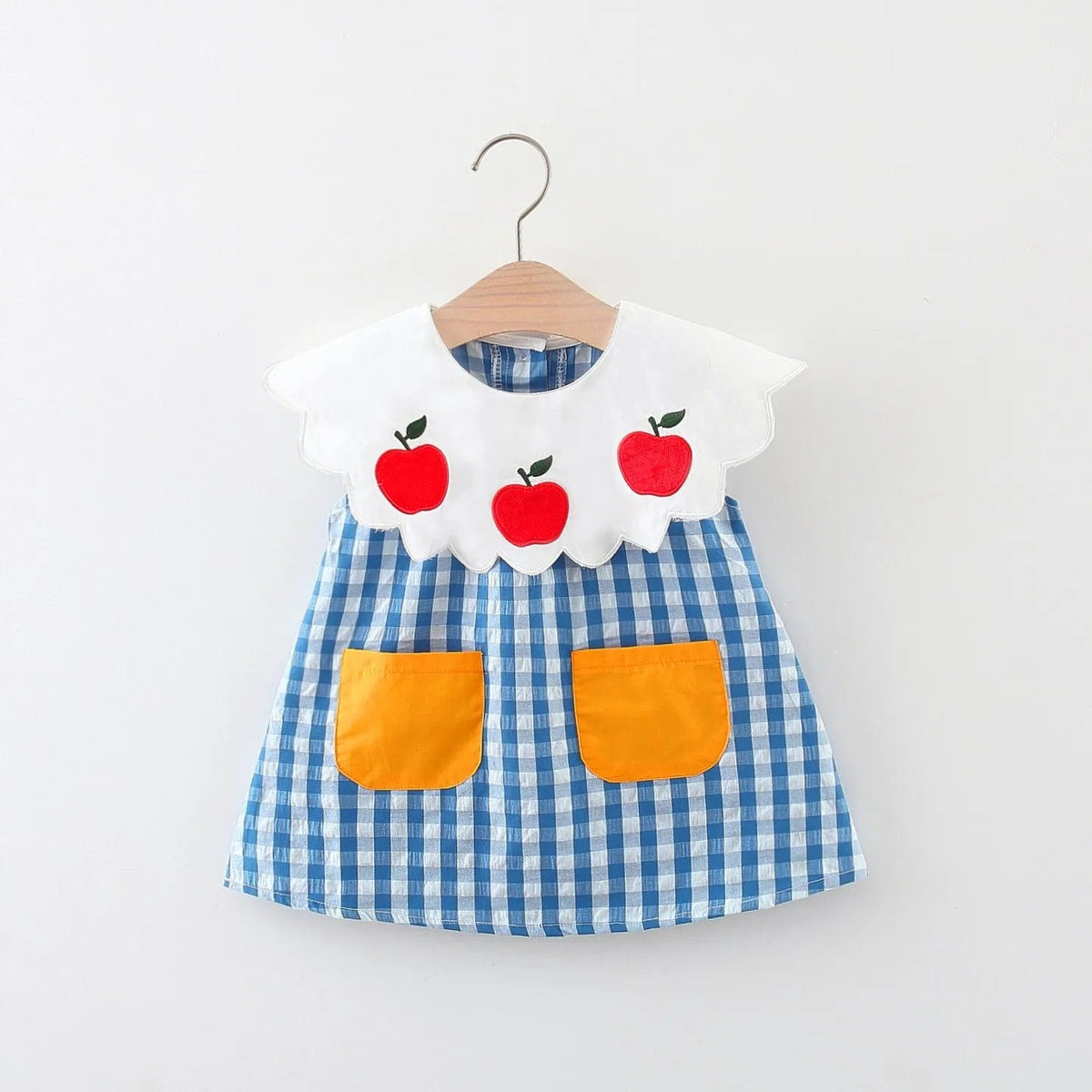 Blue / 9-12M Cotton Doll Collar Dress