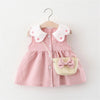 Pink / 5(9-12M) Cotton Dress And Backpack