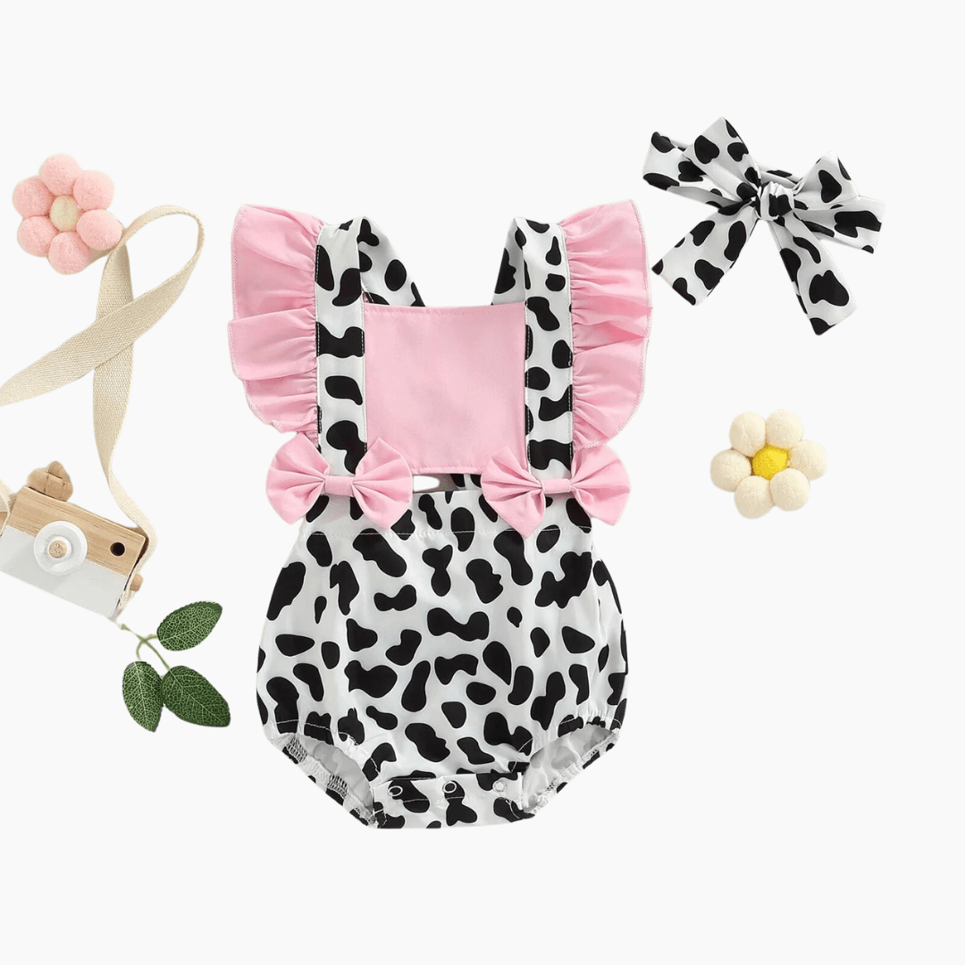 Girl's Clothing Cow Print Baby Jumpsuit