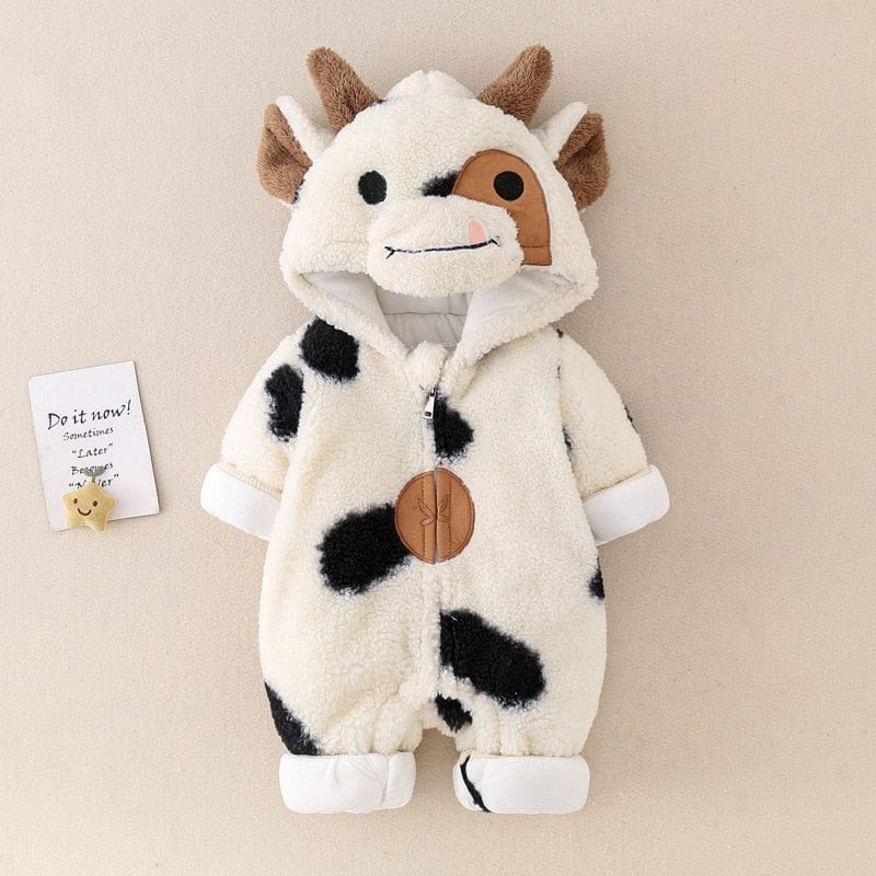 Long Sleeve Cow Print Onesie Momorii