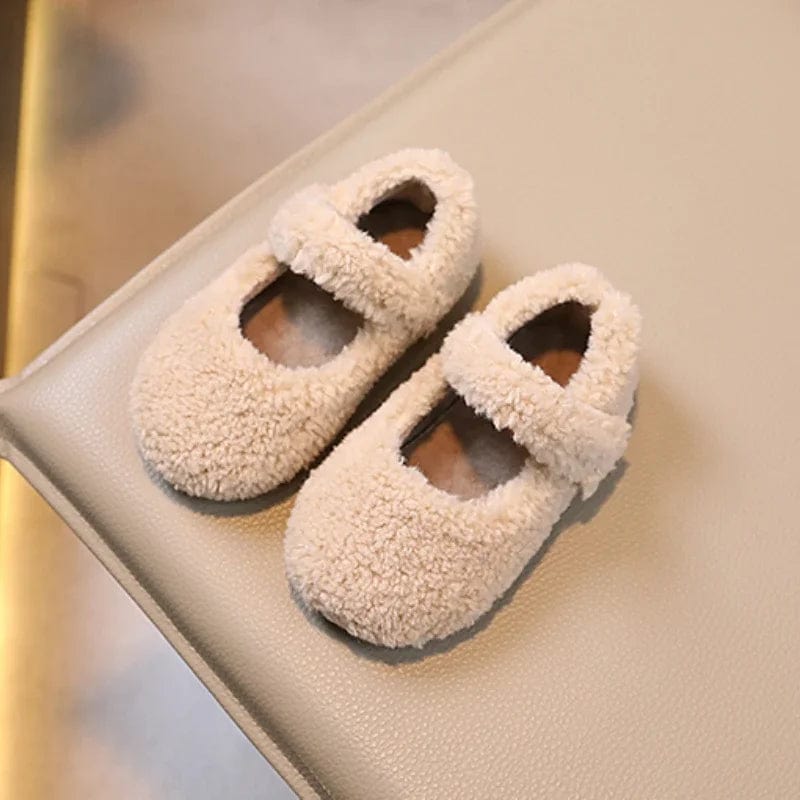 shoes Apricot / 22 Cozy Fleece Mary Jane Shoes