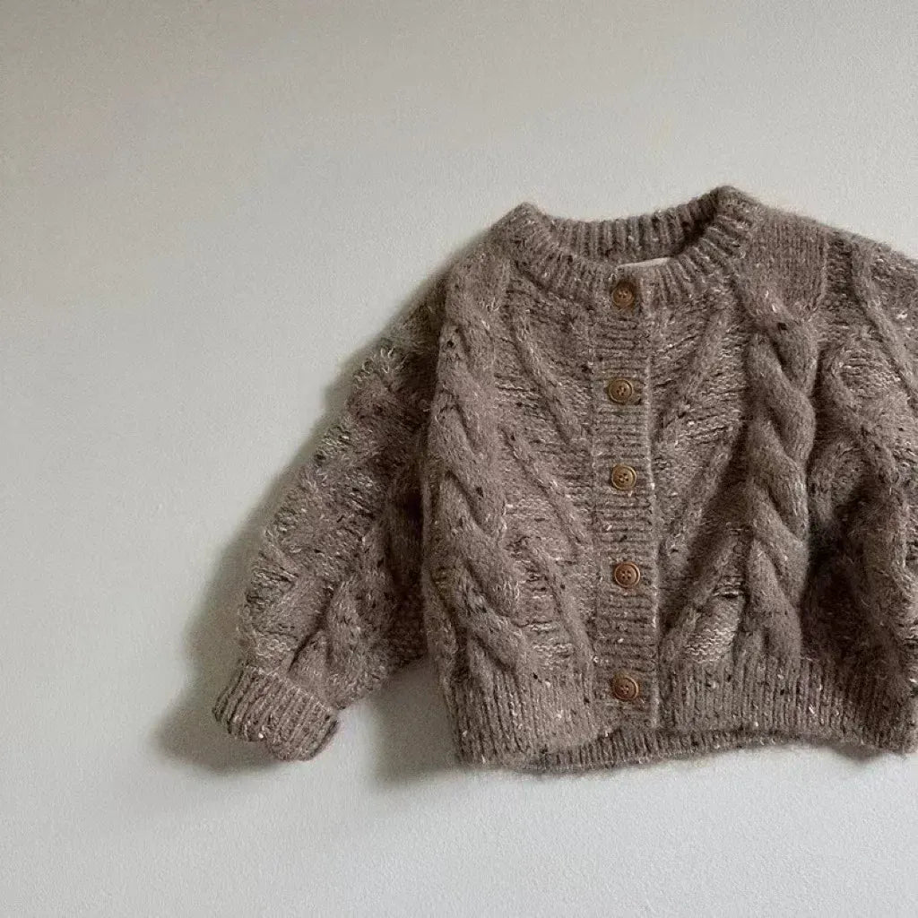 Brown / 18-24M Cozy Knitted Baby Cardigan