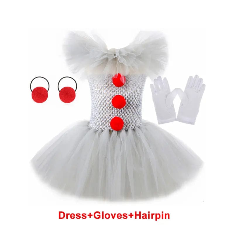 Gray Joker Dress / 6-7T Creepy Clown Tutu Dress