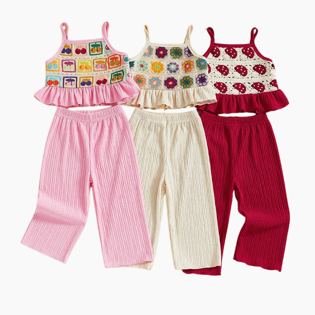 Girl's Clothing Crochet Camisole and Wide Leg Pants
