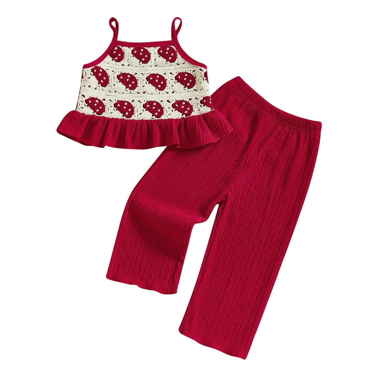 Girl's Clothing Red / 6-12M Crochet Camisole and Wide Leg Pants