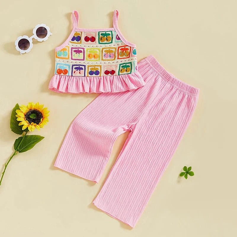 Girl's Clothing Crochet Camisole and Wide Leg Pants