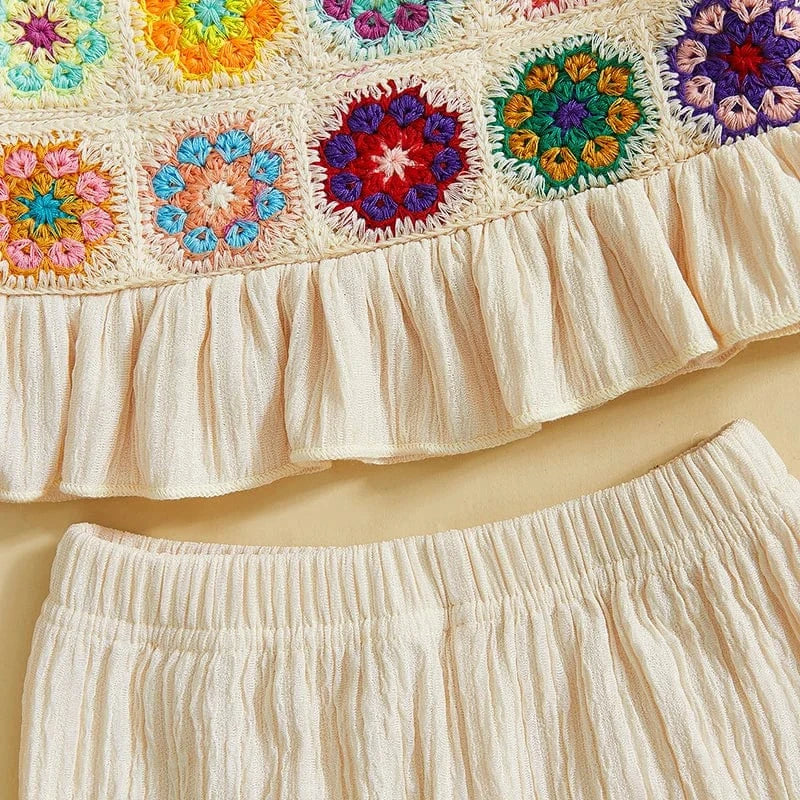 Girl's Clothing Crochet Camisole and Wide Leg Pants