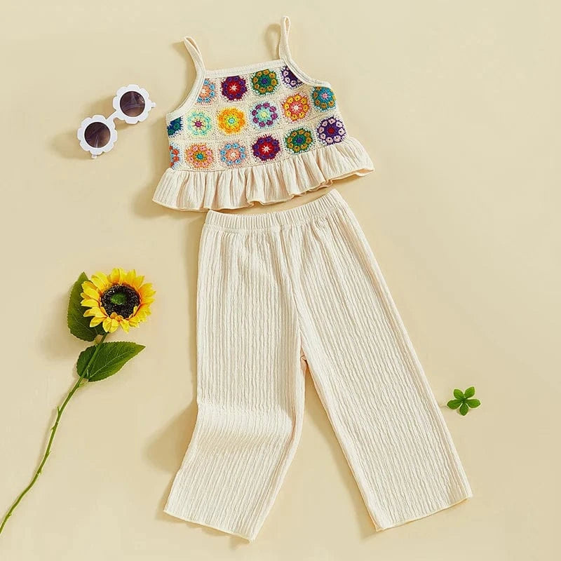 Girl's Clothing Crochet Camisole and Wide Leg Pants