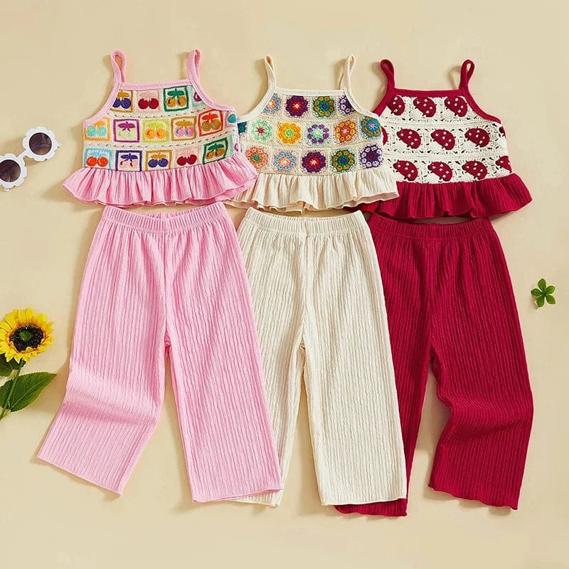 Girl's Clothing Crochet Camisole and Wide Leg Pants