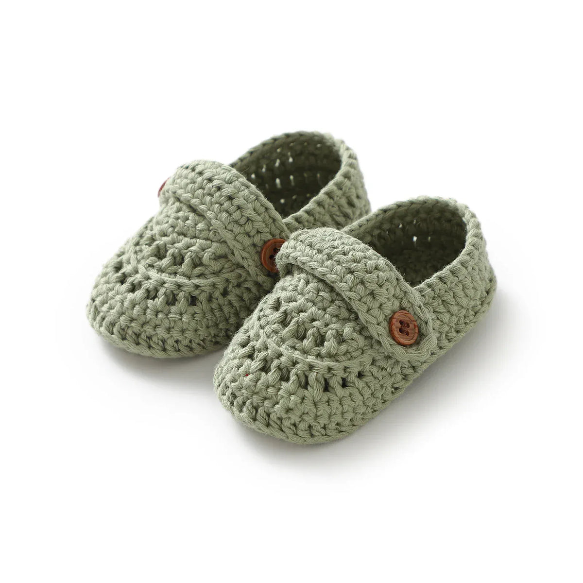 Green / 0-3M Crochet Knit Baby Shoes